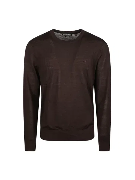 Sweter Michael Kors z wełny merino brązowy