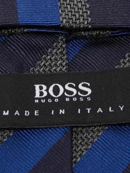 Μεταξωτή ριγέ γραβάτα Boss γραβάτες μπλε