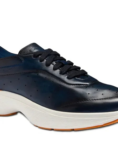 Sneakerși Santoni din piele albastru