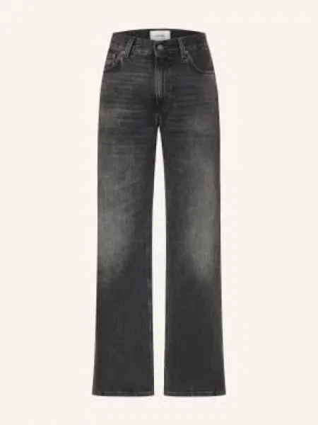 Haikure Proste Dżinsy Korea schwarz czarne