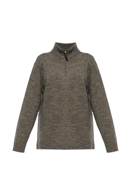 Pulover Maison Margiela cu guler de stand-up gri