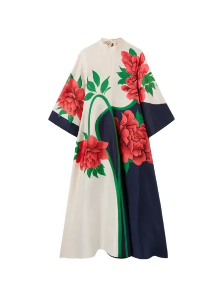 Sukienka La Doublej w kwiatki wiązana garniturowa