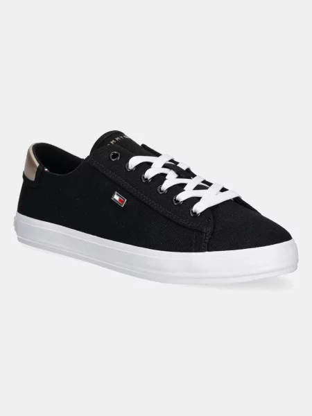 Superge Tommy Hilfiger z vezalkami s čipko črna