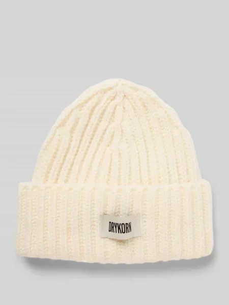 Czapka beanie z dodatkiem wełny z alpaki model ‘EANI’ Drykorn biała