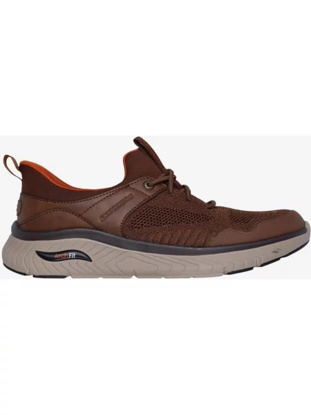 Buty do biegania Skechers Arch Fit Crosser Slip-Ins brązowy pomarańczowy beżowy