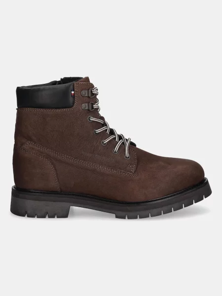 Visoki usnjeni čevlji Tommy Hilfiger FLEX TH OUTDOOR W NBK BOOT rjava
