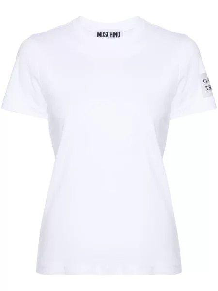 Tricou Moschino cu broderie alb
