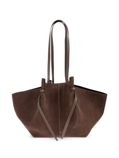 Geantă shopper Yuzefi din piele de căprioară maro