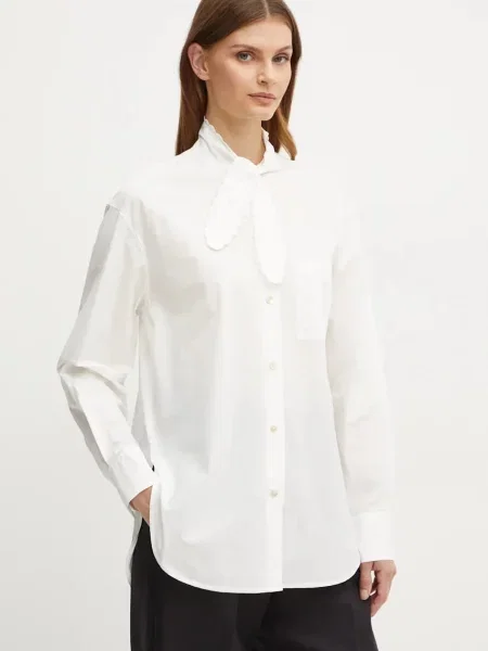 Forte Forte camasa din femei cu un decolteu legat relaxed shirt alb