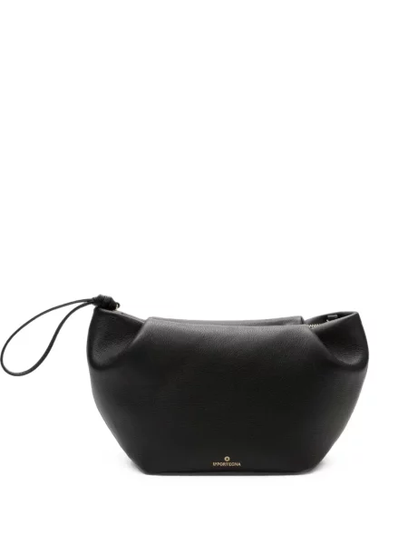 Geantă shopper La Portegna din piele negru