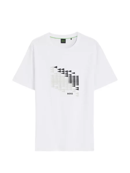 Tricou Boss cu imagine alb