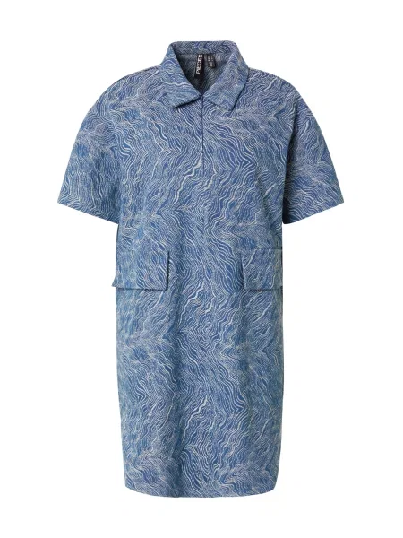 PIECES Rochie albastru denim alb
