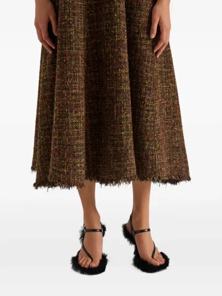 Rochie midi Proenza Schouler White Label din tweed alb