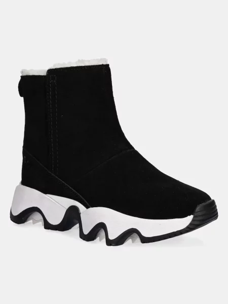 Sorel cizme de zăpadă din piele întoarsă KINETIC IMPACT SHORT BOOT negru