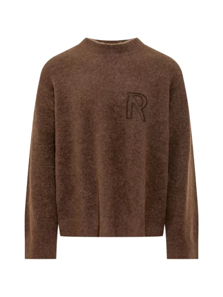Pulover Represent cu broderie maro