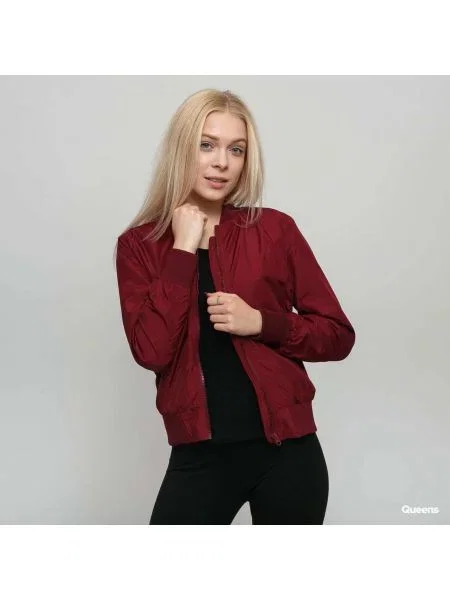 Μπουφάν Urban Classics Ladies Light Bomber Jacket Wine XS κόκκινο