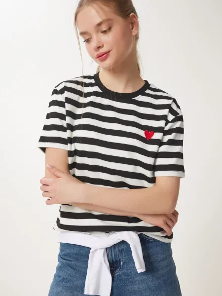 Happiness İstanbul Tricou roșu / negru alb