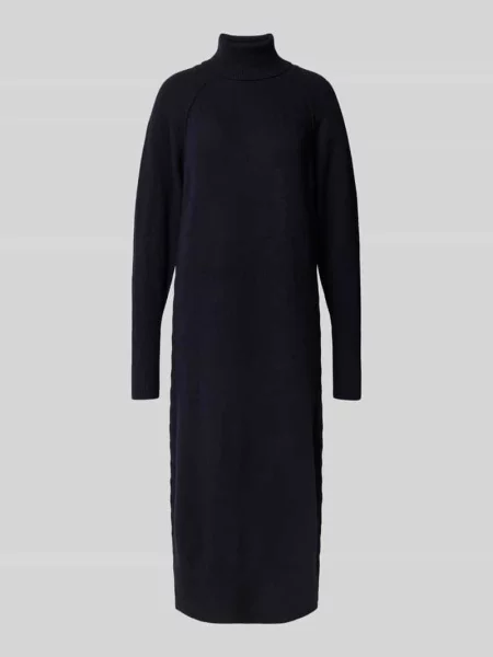 Sukienka midi z prążkowanymi wykończeniami model ‘DASILA’ Ichi niebieska