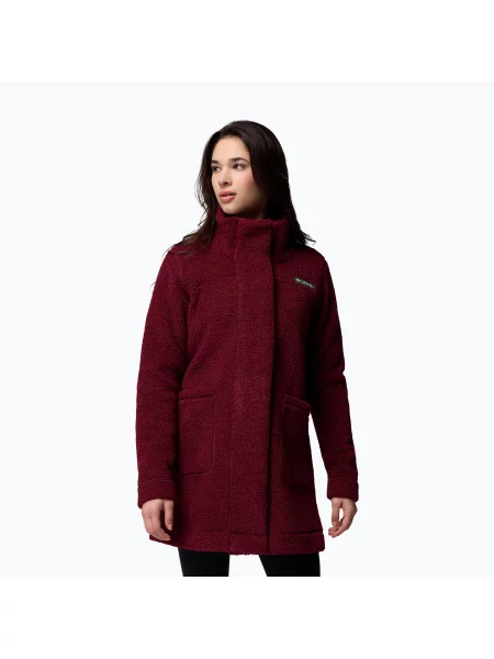Palton fleece pentru femei Columbia Panorama Long rich wine