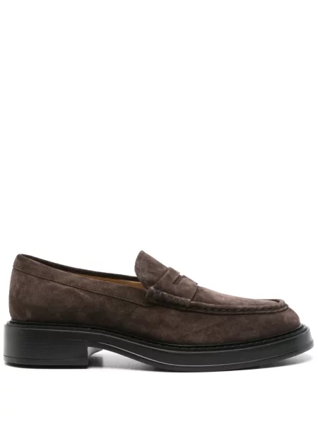 Pantofi loafer Tod's din piele de căprioară maro