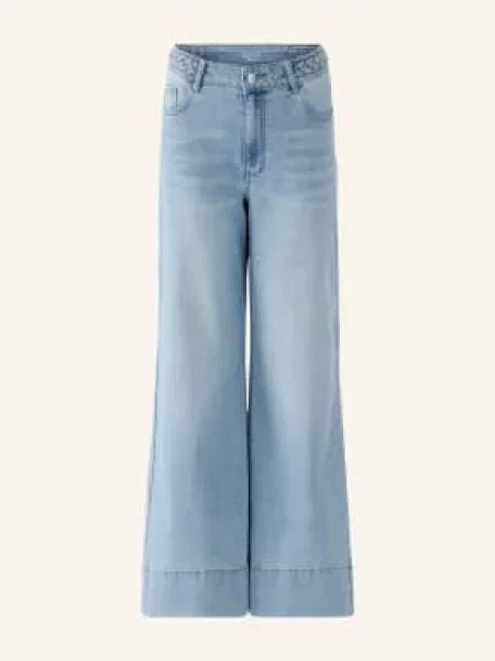 Oui Džíny Se Širokými Nohavicemi blue denim modré