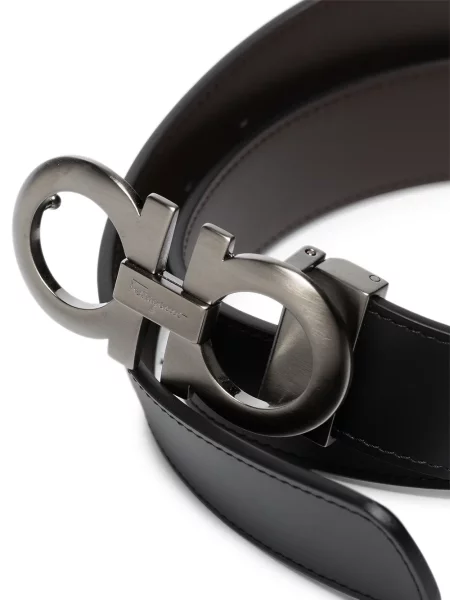 Oboustranný pásek Salvatore Ferragamo s přezkou černý