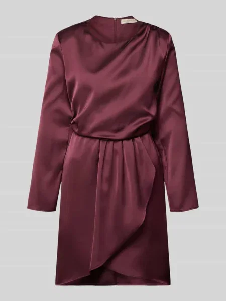 Sukienka koktajlowa o długości do kolan z okrągłym dekoltem Rinascimento bordowa