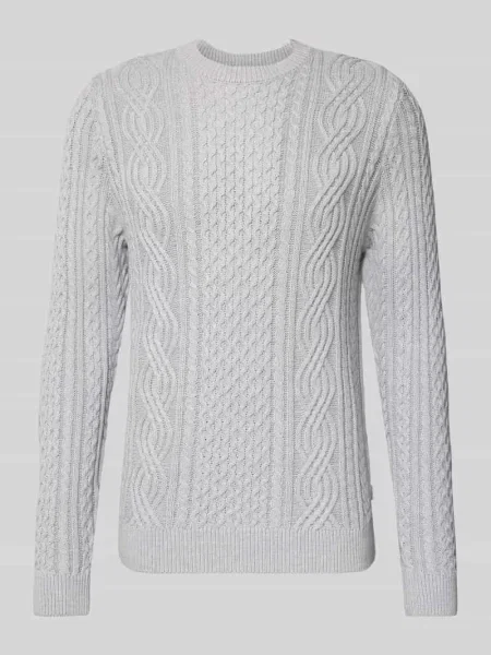 Sweter z dzianiny z prążkowanymi wykończeniami model ‘BLUSEAN’ Jack & Jones Premium