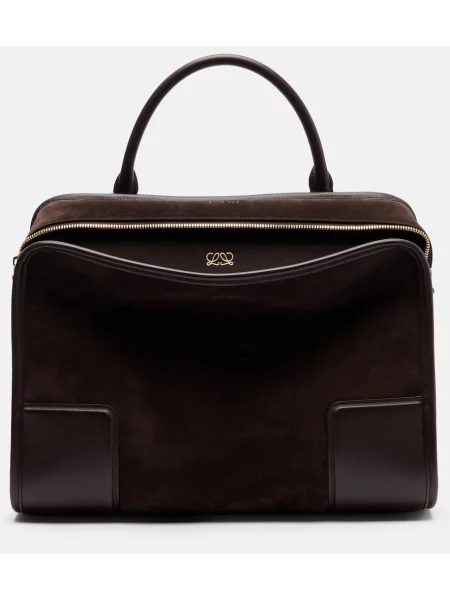 Top Loewe din piele de căprioară maro