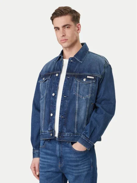 Calvin Klein Jeans Geacă de primăvară-toamnă HORIZON denim albastru