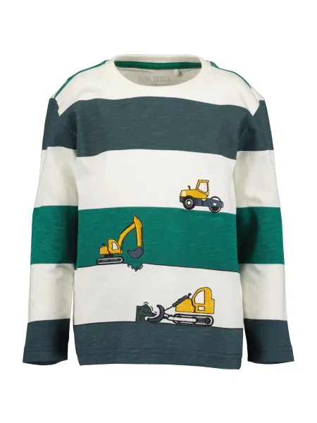 BLUE SEVEN Tricou galben curry / verde petrol / verde smarald / murdar alb