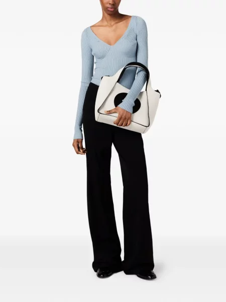 Pleteni top Stella Mccartney s V-izrezom plava