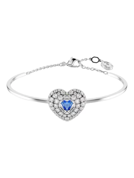 Bransoletka Swarovski w serca szara