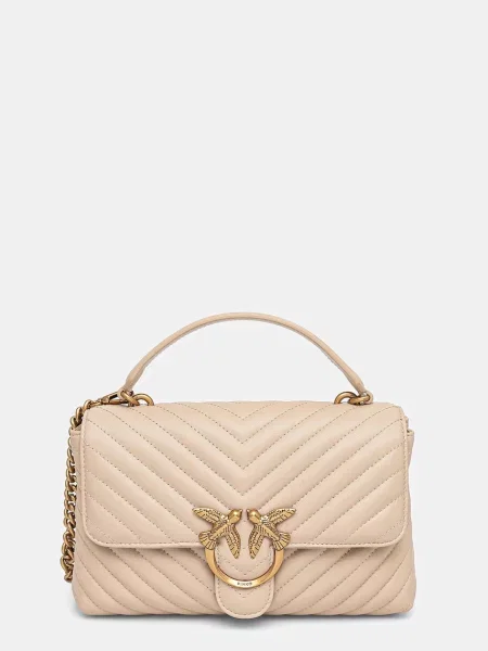 Pinko geantă crossbody pentru femei din piele bej