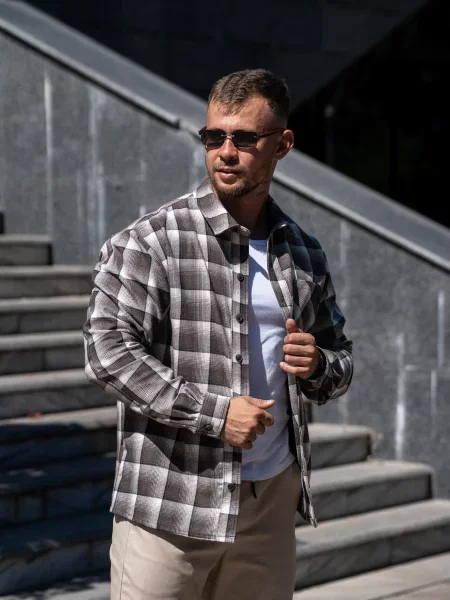 Сорочка TeamV фланель коричневий