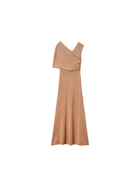 Twinset Sukienki Kobieta L Asymmetric Maxi Dress różowy