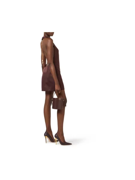 Sukienka mini Elisabetta Franchi brązowa