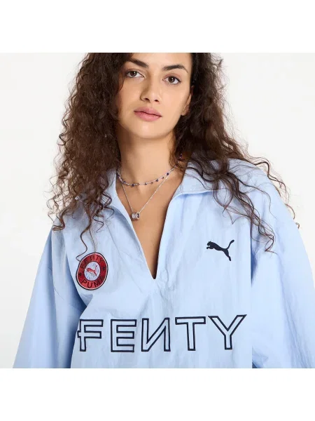 Top Puma w tropikalny nadruk z kapturem niebieski