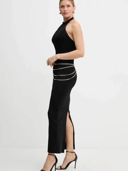 Herve Leger sukienka Sybil maxi dopasowana czarny