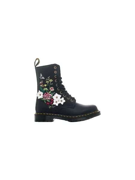 Pantofi Dr. Martens cu model floral negru