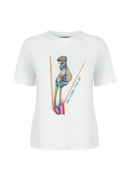Tricou Missoni cu imagine alb