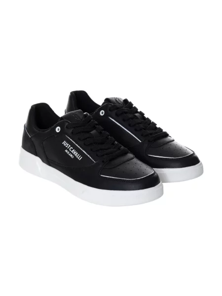 Sneakersy Just Cavalli skórzane z nadrukiem czarne