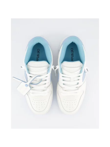 Sneakersy Off-white biznesowe skórzane białe
