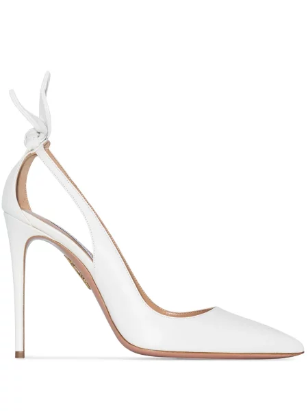 Lodičky Aquazzura s mašlí bílé