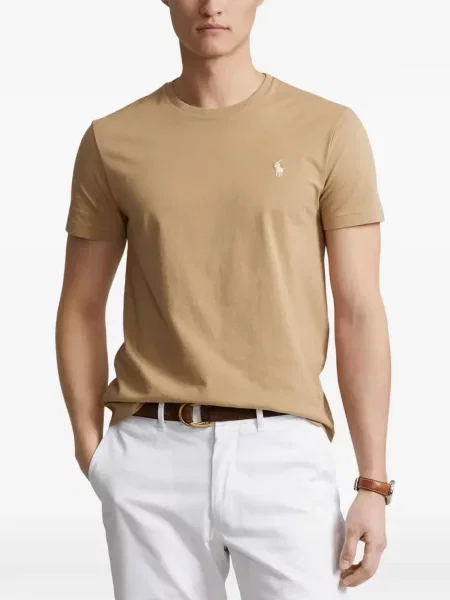 Λινό ριγέ polo Polo Ralph Lauren με κέντημα πράσινο