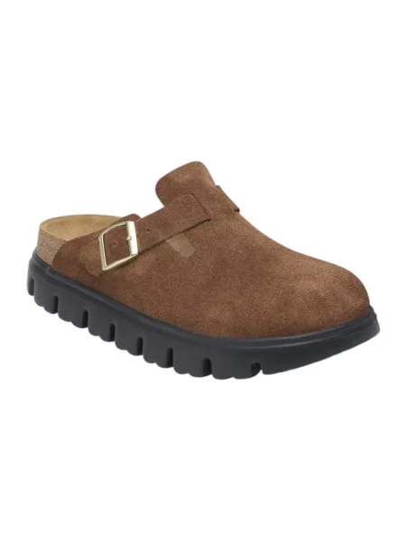 Klapki Birkenstock skórzane chunky brązowe