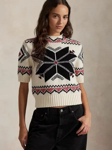 Pulover Polo Ralph Lauren de lână cu guler înalt bej