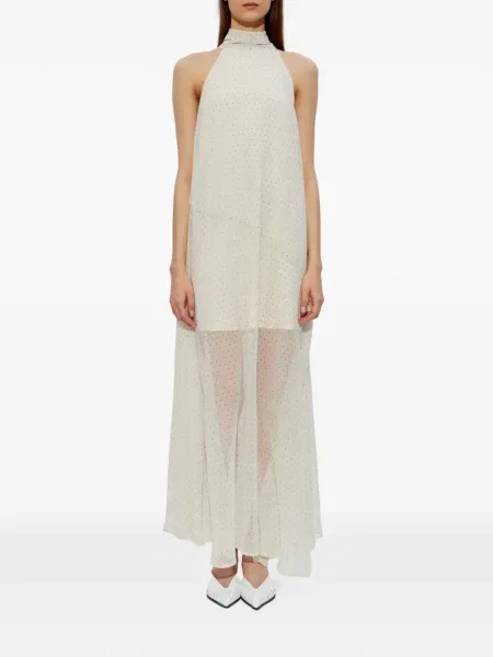 Rochie Gestuz cu buline cu gât halter