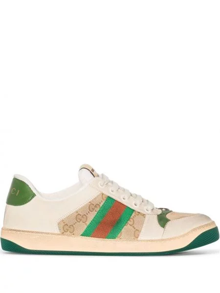 Sneakerși Gucci cu șireturi din dantelă