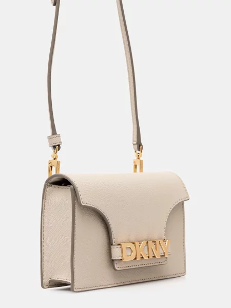 Шкіряна сумочка Dkny бежевий